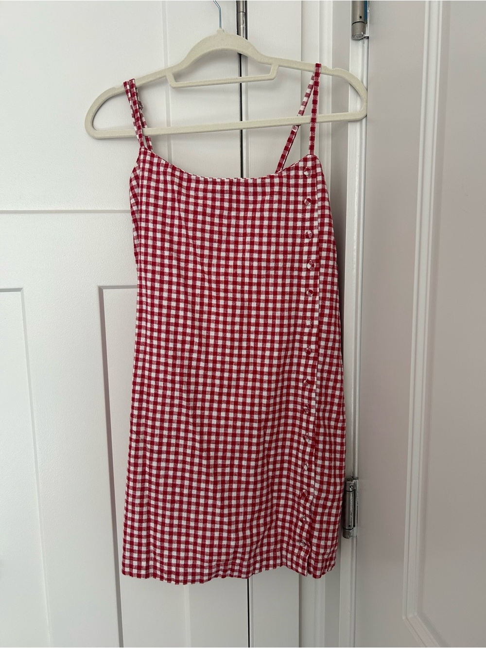 NWT Abercrombie red gingham mini dress with built in shorts size Medium